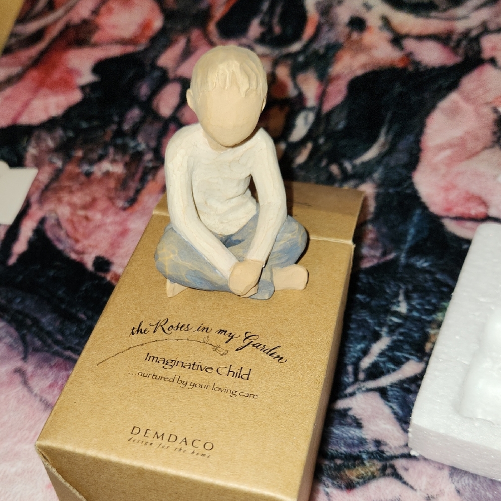 Demdaco Imaginative Child Figurine - Cream and Blue